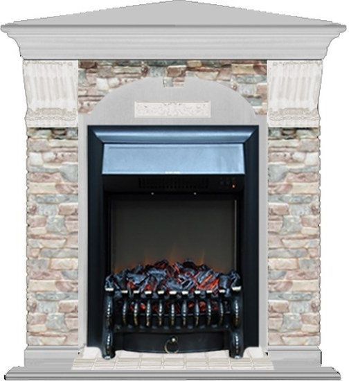 Каминокомплект Glenrich Арочный Грот цветной угловой (Fobos)