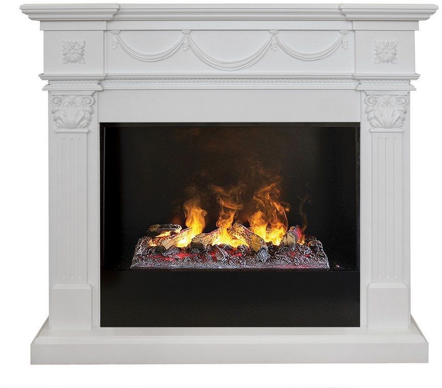 Каминокомплект RealFlame Casablanca 25,5/26 WT с очагом 3D Cassette 630 + Black вставка