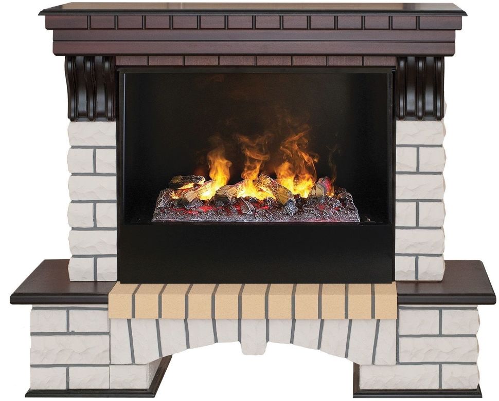 Каминокомплект RealFlame Country 26 AO с очагом 3D Cassette 630 + Black вставка