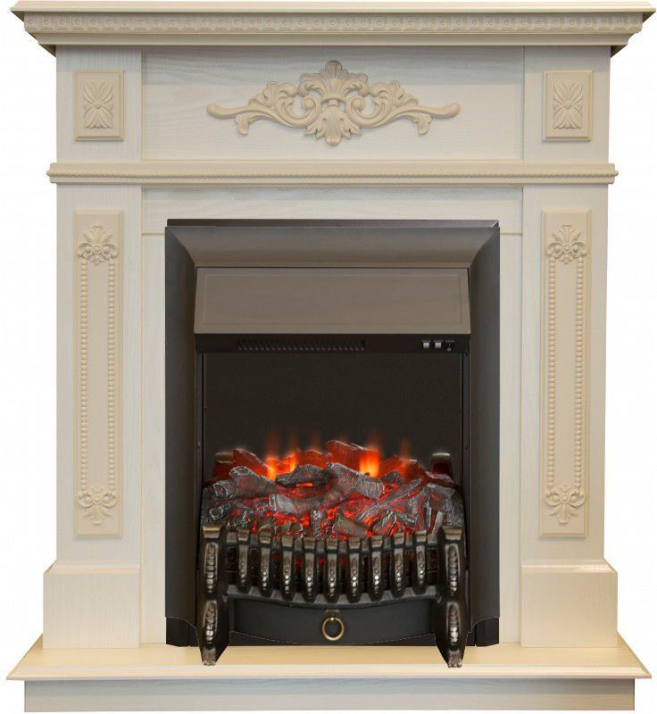 Каминокомплект RealFlame Lilian STD/EUG WT с очагом Fobos Lux Black S