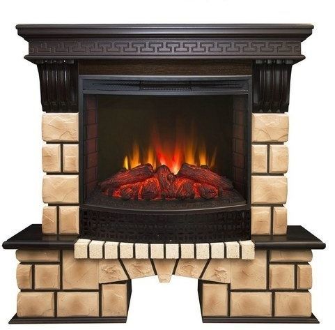 Каминокомплект RealFlame Stone Brick 25/25,5 с очагом Evrika 25,5 LED