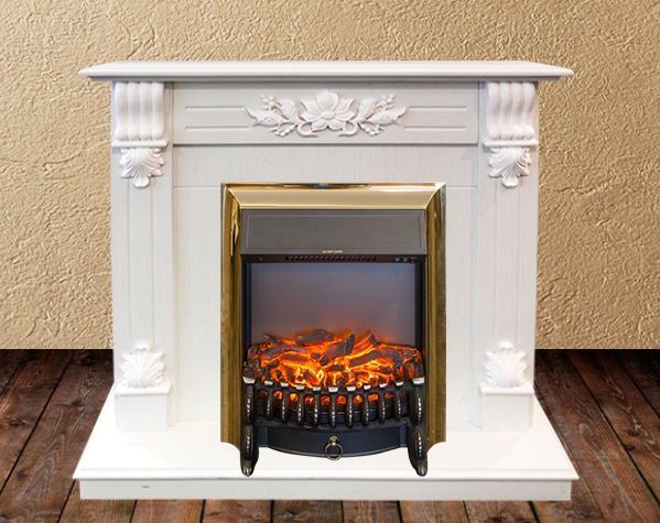 Каминокомплект RealFlame Ottawa STD/EUG WT с очагом Fobos Lux Brass S