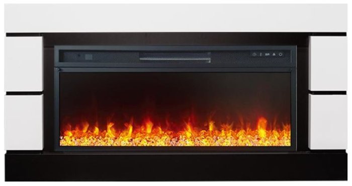 Каминокомплект Modern - Белый с черным с очагом Vision 42 LED/LOG