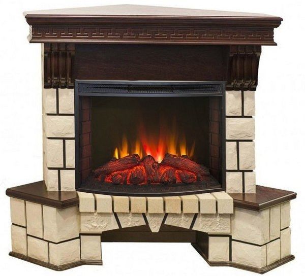Каминокомплект RealFlame Stone Corner new 25/25,5 с очагом Evrika 25,5 LED