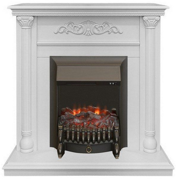 Каминокомплект RealFlame Torino STD/EUG WT с очагом Fobos Lux Black S