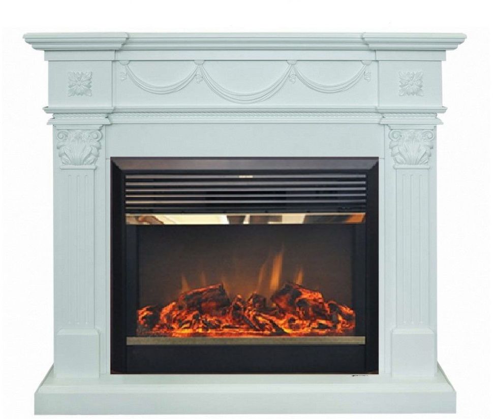 Каминокомплект RealFlame Casablanca 25,5/26 WT с очагом MoonBlaze LUX Brass