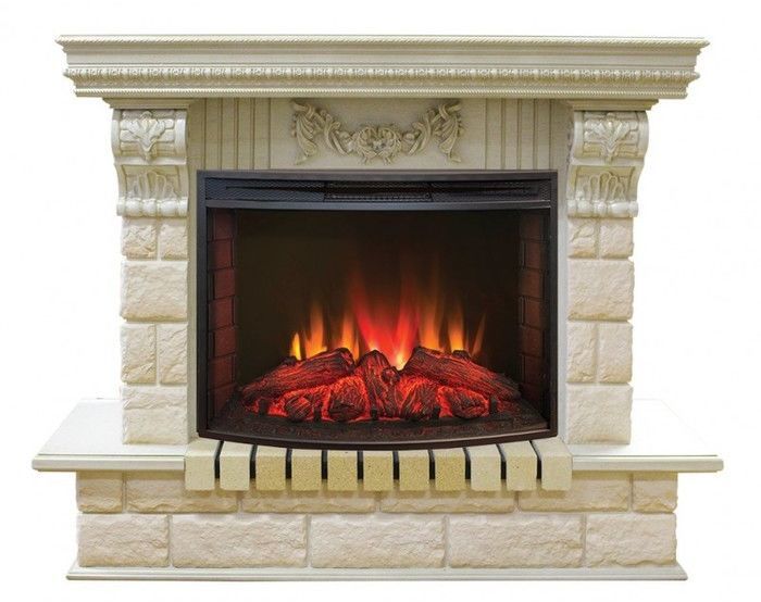 Каминокомплект RealFlame Gracia 25'5/24 WT с очагом Evrika 25,5 LED