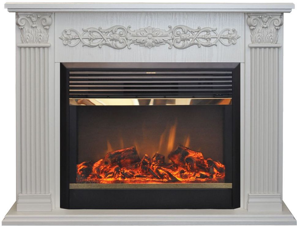 Каминокомплект RealFlame Milton 25,5/26 WT с очагом MoonBlaze LUX Brass