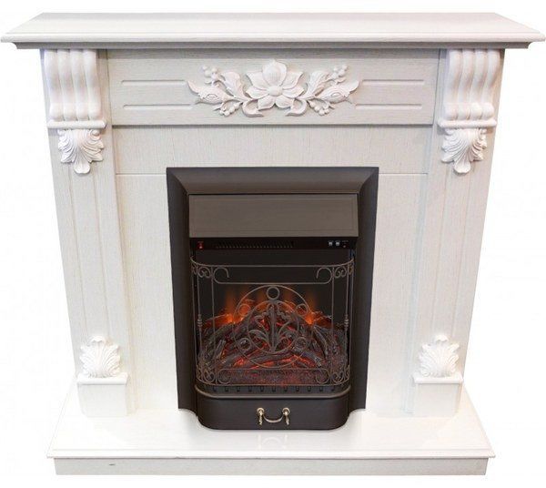 Каминокомплект RealFlame Ottawa STD/EUG WT с очагом Majestic Lux Black S