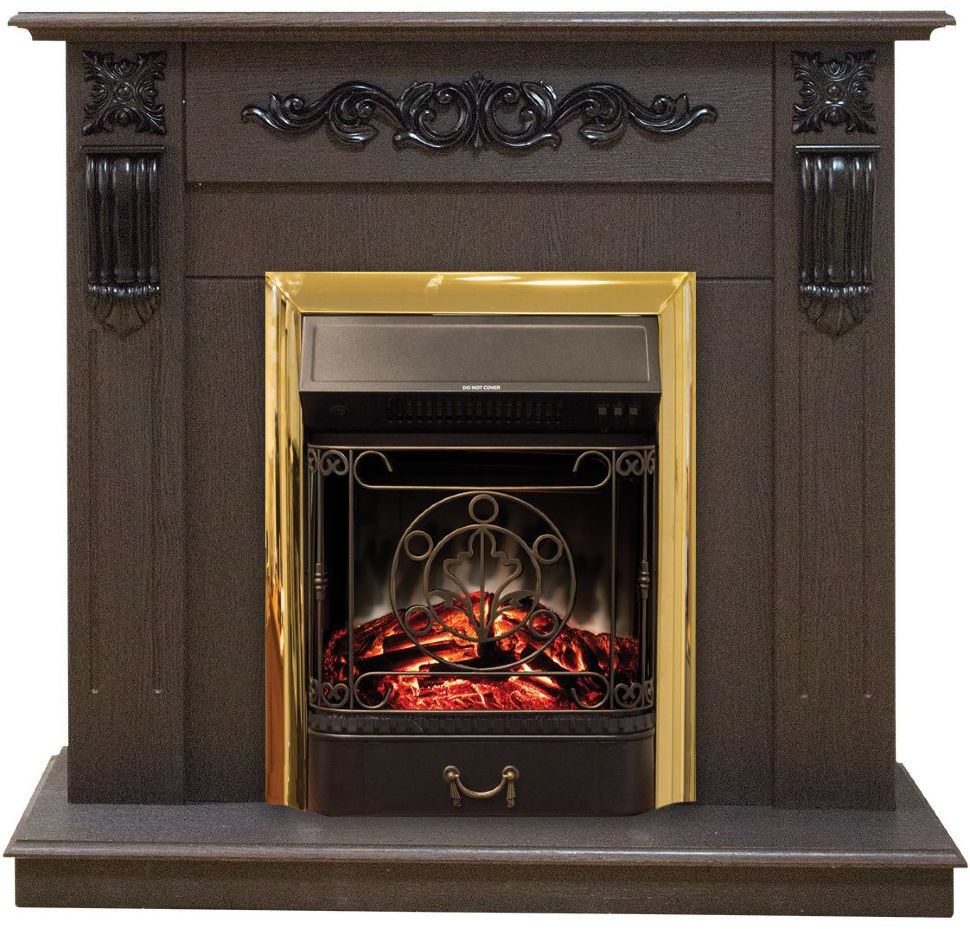 Каминокомплект RealFlame Dominica STD/EUG DN с очагом Majestic Lux Brass S