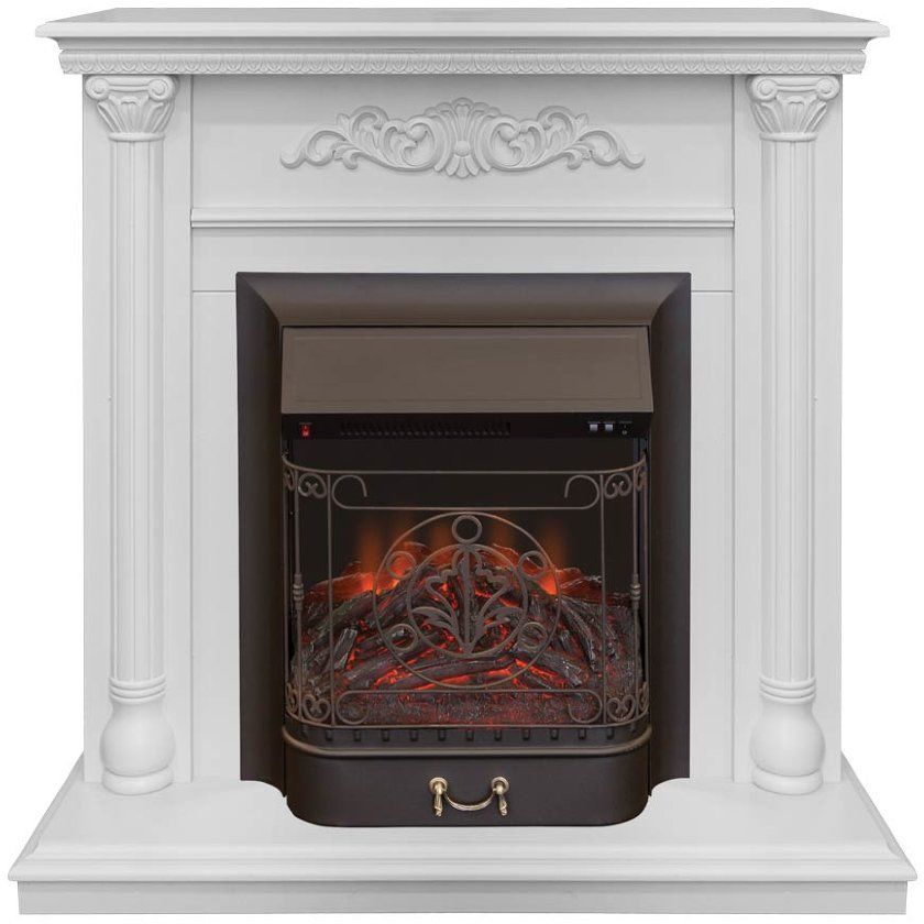 Каминокомплект RealFlame Torino STD/EUG WT с очагом Majestic Lux Black S