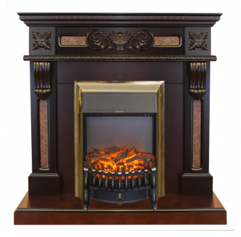 Каминокомплект RealFlame Corsica STD/EUG AO с очагом Majestic Lux Brass S