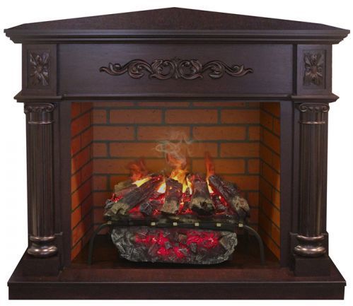 Каминокомплект RealFlame Silvia Corner 26 AO с очагом 3D Silva log+Brick вставка 26