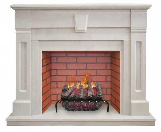 Каминокомплект RealFlame Kellie 25,5/26 WT с очагом 3D Silva log+Brick вставка 26