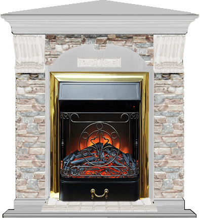 Каминокомплект Glenrich Арочный Грот цветной угловой (Magestic)