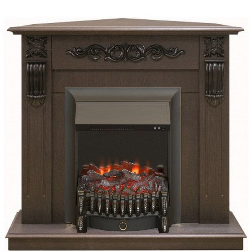 Каминокомплект RealFlame Dominica Corner STD/EUG DN с очагом Fobos Lux Black S