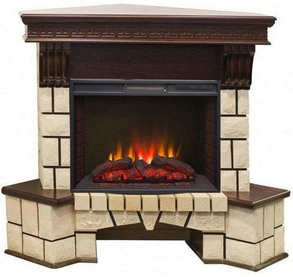 Каминокомплект RealFlame Stone Corner new 25/25,5 с очагом Sparta 25,5 LED