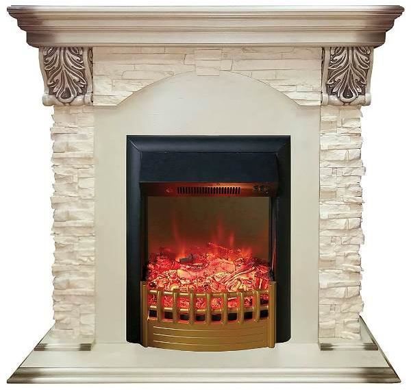 Каминокомплект RealFlame Dublin LUX STD/EUG WT с очагом Rimini