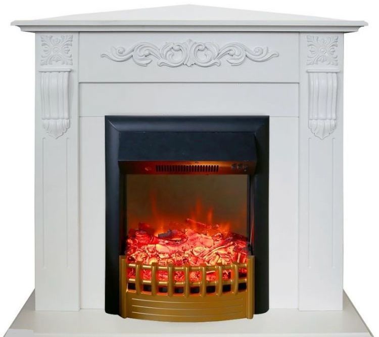 Каминокомплект RealFlame Dominica Corner STD/EUG WT с очагом Rimini