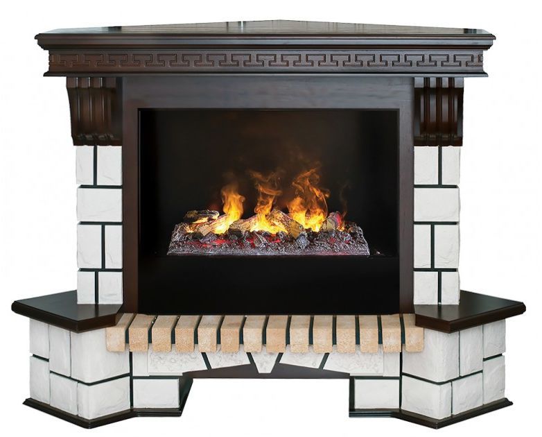 Каминокомплект RealFlame Stone Corner new 26/HL AO (DN) с очагом 3D Cassette 630 + Black вставка