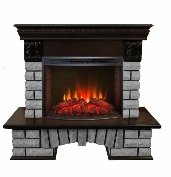 Каминокомплект RealFlame Country LUX Rock 25/25,5 с очагом Evrika 25,5 LED