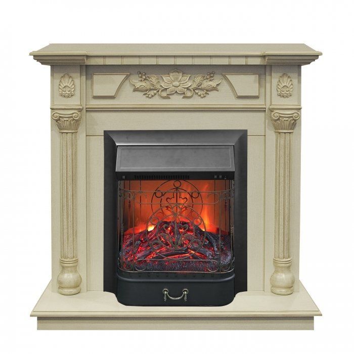 Каминокомплект RealFlame Dacota STD/EUG WT с очагом Majestic Lux Black S