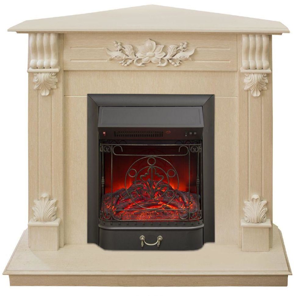 Каминокомплект RealFlame Ottawa corner STD/EUG WT с очагом Majestic Lux Black S