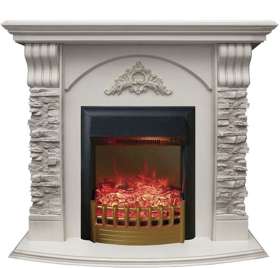 Каминокомплект RealFlame Athena GR STD/EUG/25/25'5 WT с очагом Rimini