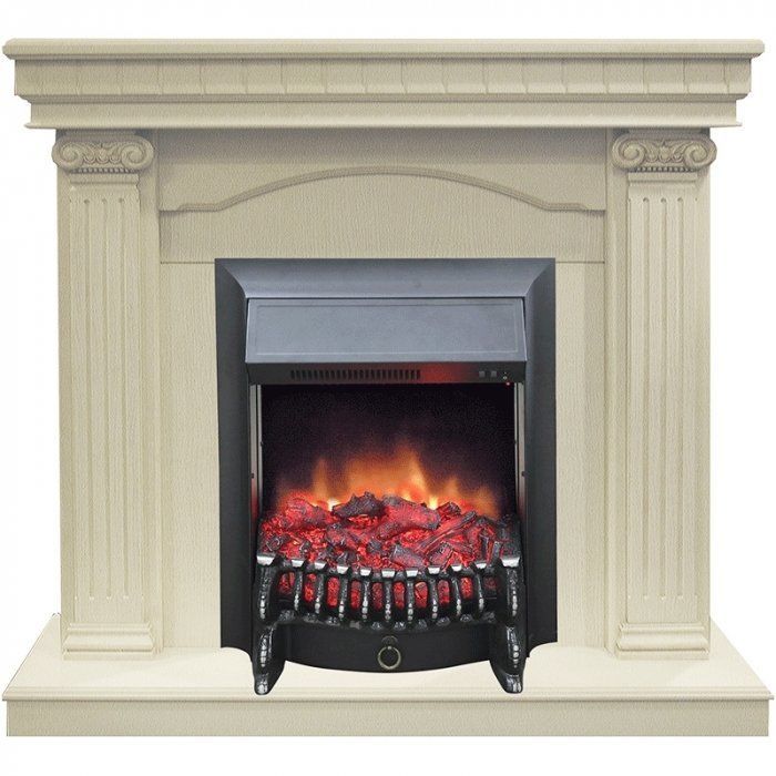 Каминокомплект RealFlame Rosa STD/EUG WT с очагом Fobos Lux Black S