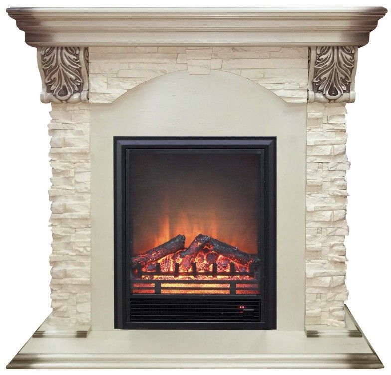 Каминокомплект RealFlame Dublin LUX STD/EUG WT с очагом Eugene
