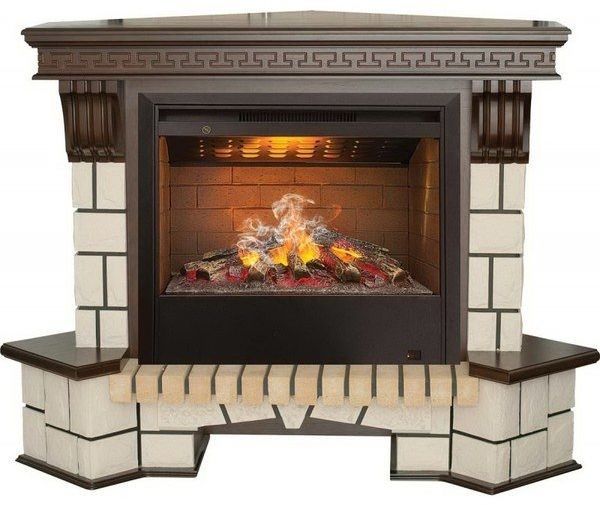 Каминокомплект RealFlame Stone Corner new 26/HL AO (DN) с очагом 3D Helios 26