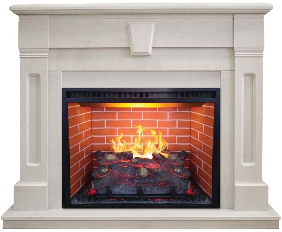 Каминокомплект RealFlame Kellie 25,5/26 WT с очагом 3D Leeds 26
