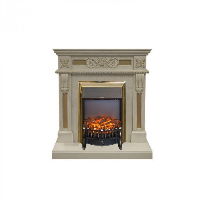 Каминокомплект RealFlame Corsica STD/EUG WT с очагом Fobos Lux Brass S