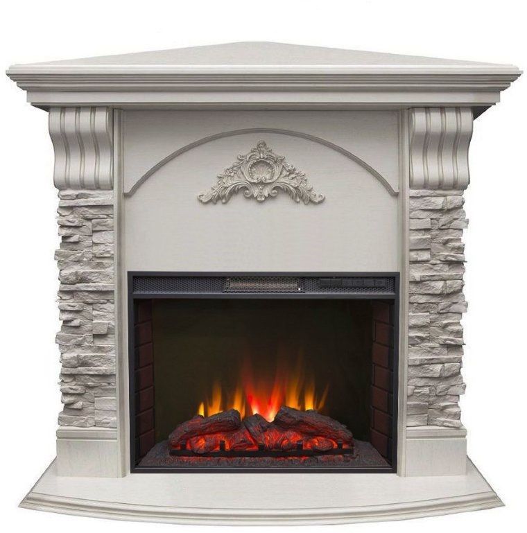 Каминокомплект RealFlame Athena Corner GR STD/EUG/25/25'5 WT с очагом Sparta 25,5 LED