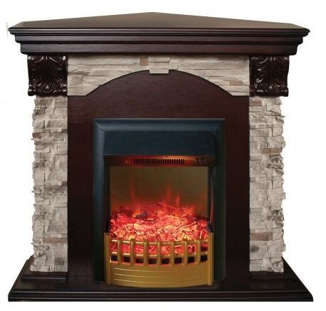 Каминокомплект RealFlame Dublin ROCK Corner STD/EUG AO с очагом Rimini