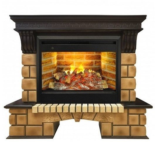 Каминокомплект RealFlame Stone Brick с очагом 3D Prometheus 26