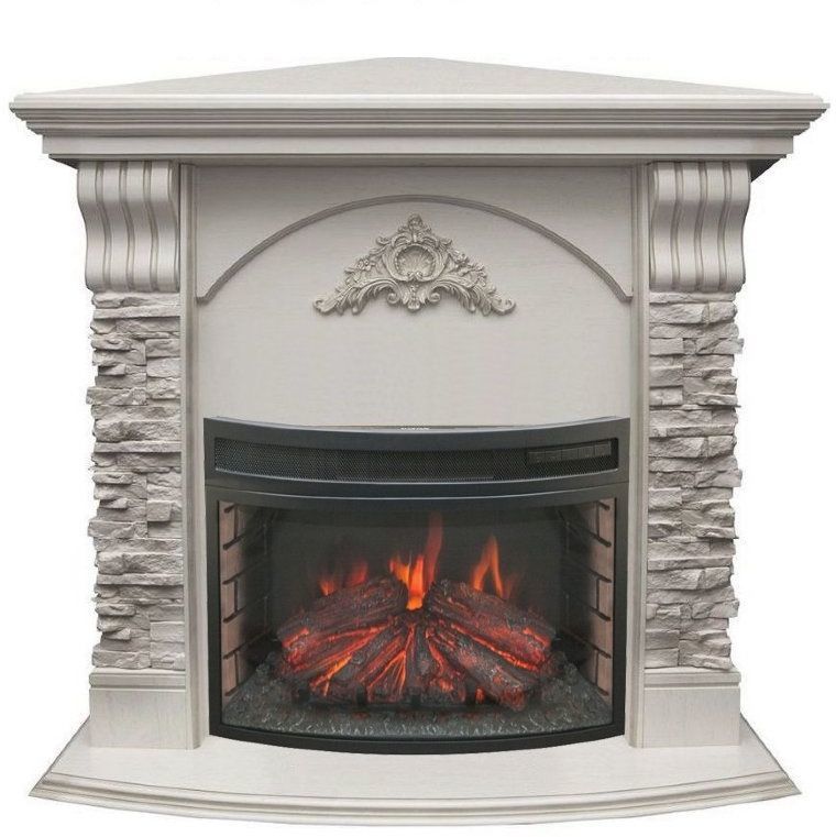 Каминокомплект RealFlame Athena Corner GR STD/EUG/25/25'5 WT с очагом Firefield 25 S IR