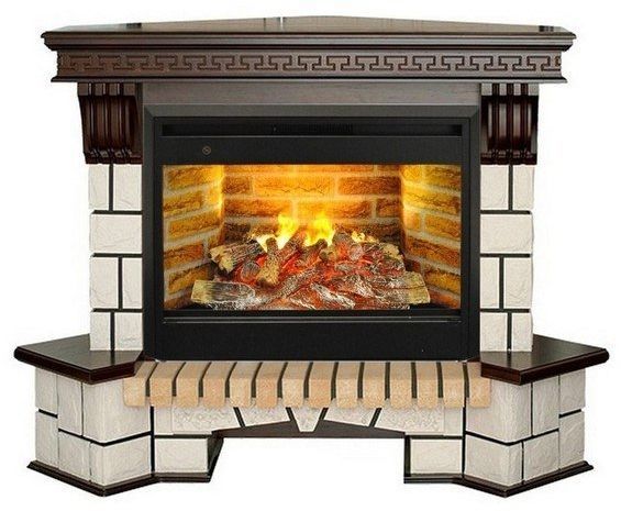 Каминокомплект RealFlame Stone Corner new 26/HL AO (DN) с очагом 3D Prometheus 26