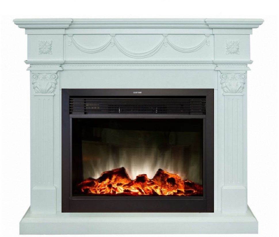 Каминокомплект RealFlame Casablanca 25,5/26 WT с очагом MoonBlaze LUX Black