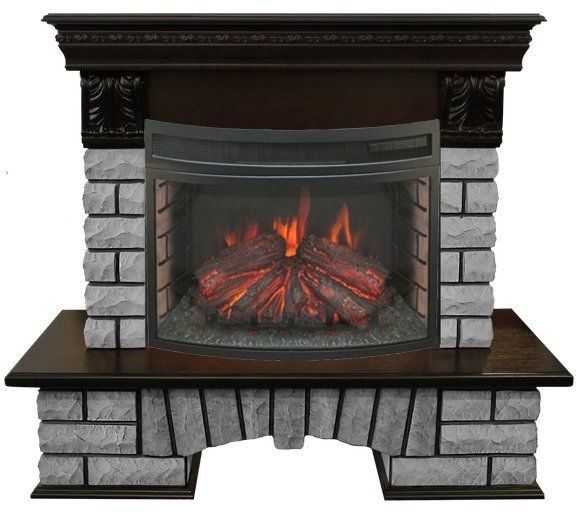 Каминокомплект RealFlame Country LUX Rock 25/25,5 с очагом Firefield 25 S IR