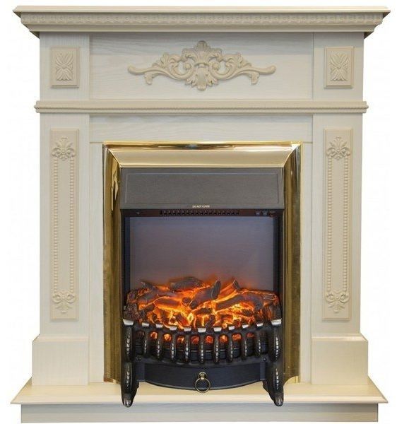 Каминокомплект RealFlame Lilian STD/EUG WT с очагом Fobos Lux Brass S