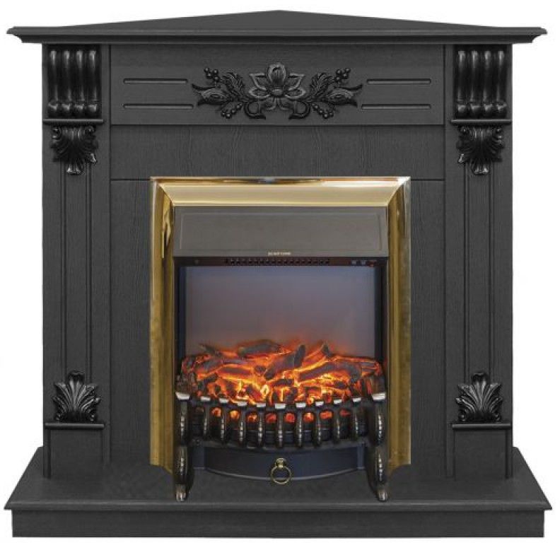 Каминокомплект RealFlame Ottawa corner STD/EUG DN с очагом Fobos Lux Brass S