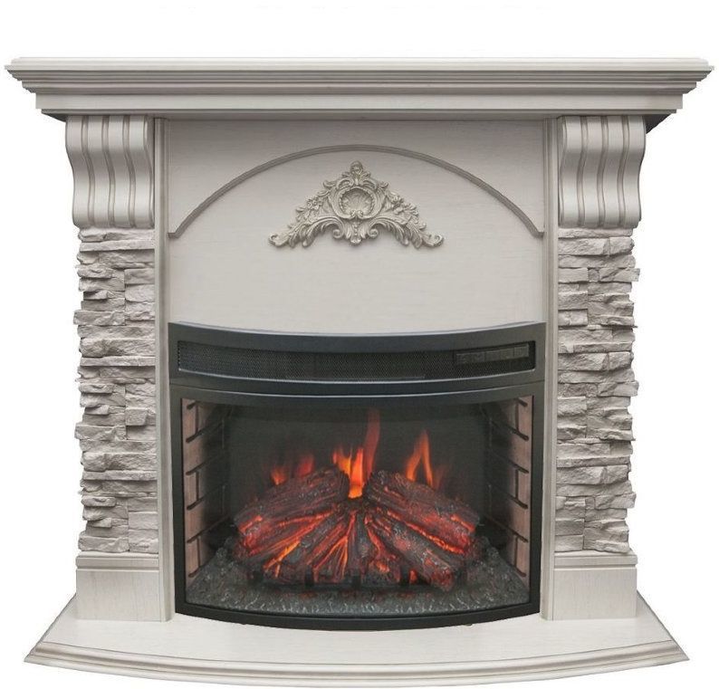 Каминокомплект RealFlame Athena GR STD/EUG/25/25'5 WT с очагом Firefield 25 S IR