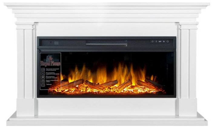 Каминокомплект Lyon - Белый с очагом Vision 42 LOG LED