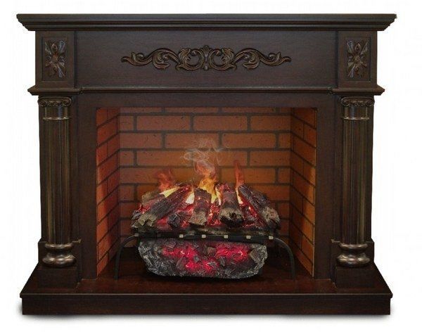 Каминокомплект RealFlame Silvia 26 AO с очагом 3D Silva log+Brick вставка 26