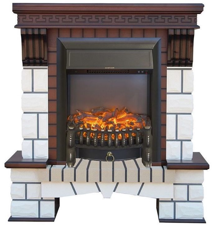 Каминокомплект RealFlame Stone new STD/EUG AO (DN) с очагом Fobos s Lux Black/Brass