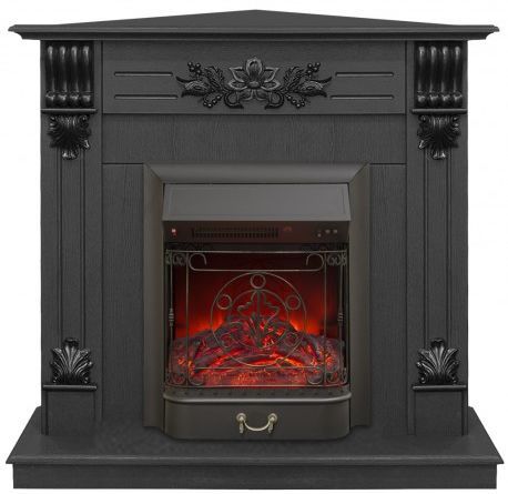 Каминокомплект RealFlame Ottawa corner STD/EUG DN с очагом Majestic Lux Black S