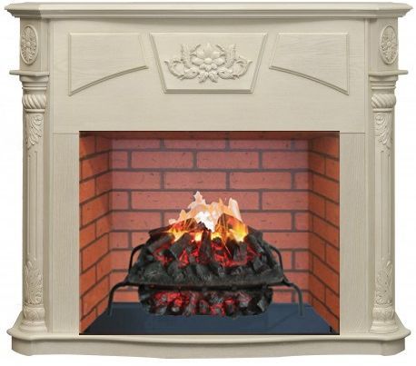 Каминокомплект RealFlame Sofie 26 WT с очагом 3D Silva log+Brick вставка 26