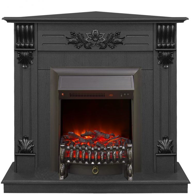 Каминокомплект RealFlame Ottawa corner STD/EUG DN с очагом Fobos Lux Black S