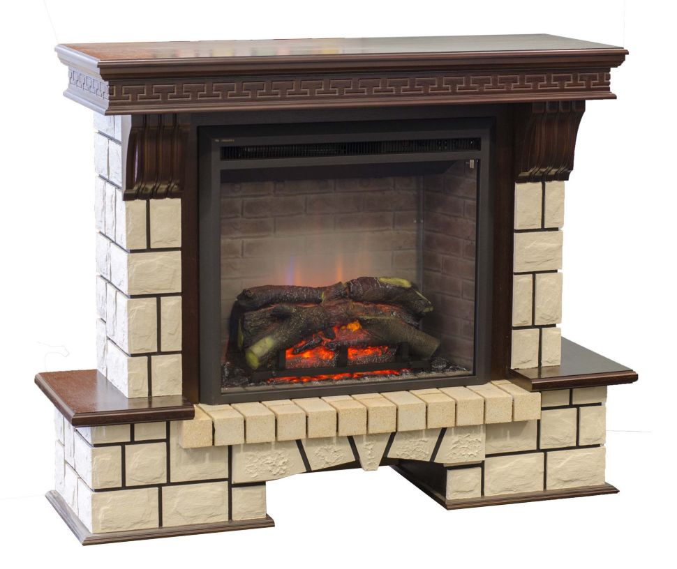 Каминокомплект RealFlame Stone new 26/HL AO (DN) с очагом 3D Leeds 26